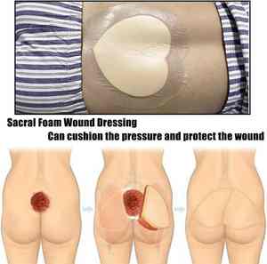 Patch en silicone auto-adhésif en forme de coeur 18cm x 18cm pour escarres de lit pansement en mousse de silicone couleur peau - Product Image 3