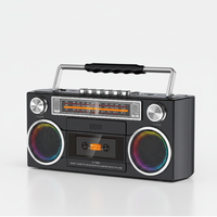 Lecteur de cassettes Boombox rétro rechargeable de haute qualité 8000mAh avec radio AM FM SW et haut-parleurs stéréo sans fil Bluetooth double 5W