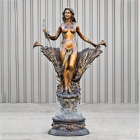 Sculpture de femme nue en bronze grandeur nature, faite à la main, avec une pose de danse gracieuse, couleur personnalisable, moulage pour décoration extérieure