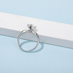 แฟชั่นใหม่1ct VVS Moissanite แหวนเพชรสีขาวชุบทอง925แหวนเงินแหวนแต่งงาน - Product Image 4