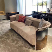 Italienisches Luxus-Leders ofa Kombination Minimalist isches modernes Design mit einfacher Lackierung für das Wohnzimmer der Hotel villa