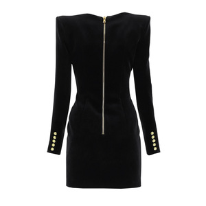 <span class=keywords><strong>Abito</strong></span> Blazer <span class=keywords><strong>Nero</strong></span> da Donna - Mini <span class=keywords><strong>Abito</strong></span> Formale Doppiopetto con Bottoni Dorati Sehe Fashion - Product Image 6