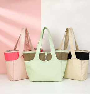 พิมพ์โลโก้ขนาดตามสั่ง, เป็นมิตรกับสิ่งแวดล้อม, กระเป๋าสะพายไหล่แบบออร์แกนิคที่นำกลับมาใช้ใหม่ได้, กระเป๋าช้อปปิ้งผ้าฝ้ายแคนวาสสำหรับใส่ของชำ - Product Image 1