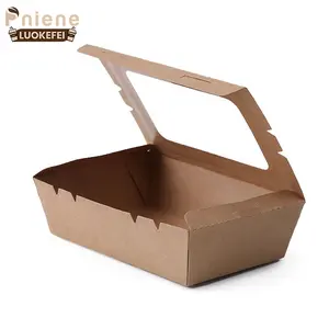 Wholesale High Quality Fast Food Packaging Pack Box Restaurant Takeaway Paper Sushi Fruit Box With Window