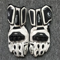 Gants de Moto en Cuir Véritable pour Hommes, Fibre de Carbone, Protection Sécurité, Gants de Motocross Tactiles pour Conduite Extérieure