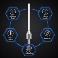 Sonde à pointe plate en céramique SD0.80X15mm, filetage M2.5, pièce de rechange pour stylet de mesure d'indicateur de précision pour micromètre
