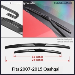 Spazzole <span class=keywords><strong>tergicristallo</strong></span> originali <span class=keywords><strong>Qashqai</strong></span> in gomma a tre sezioni, modello 2017-16, compatibili con OLIVER 17 - Product Image 2