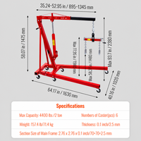 Palans électriques robustes à câble métallique de 2 tonnes, grue pliante pour moteur, hauteur de levage maximale de 2380 mm, nouvelle grue de levage pour moteur de camion