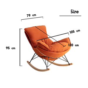 Sillón Reclinable de Tela Estilo Nórdico, Sillón Mecedora Casual con Pedal para Dormitorio, Sala de Estar, Apartamento Individual, para Hoteles - Product Image 5