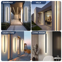 Vente en gros d'usine, luminaire mural linéaire extérieur LED moderne minimaliste, étanche IP65, pour villa, jardin, façade