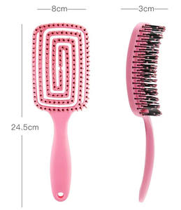 <span class=keywords><strong>Brosse</strong></span> à <span class=keywords><strong>cheveux</strong></span> en plastique incurvée à pointe sphérique en nylon ultra doux de marque privée <span class=keywords><strong>brosse</strong></span> à <span class=keywords><strong>cheveux</strong></span> à évent creux <span class=keywords><strong>brosse</strong></span> démêlante pour <span class=keywords><strong>cheveux</strong></span> bouclés - Product Image 2