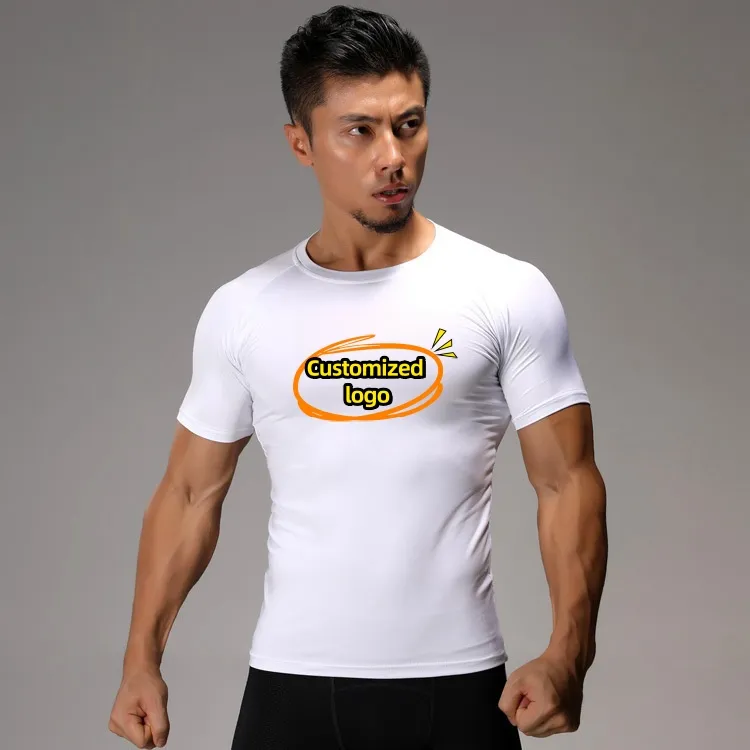 High Quality Logo Printing 100% Cotton Polyester Custom Printed Tshirt Men's Compressed T-shirts Dry Fit T Shirt