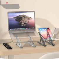 JW8612 Support d'ordinateur portable en aluminium avec logo personnalisé Support pliable pour tablette et ordinateur portable de taille mini Support pour ordinateur portable