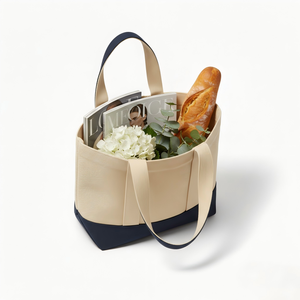 Bolsa de Lona Resistente Personalizada, Bolsa de Compras de Algodón de 16 oz, Bolsa de Dos Tonos para Librerías - Product Image 2