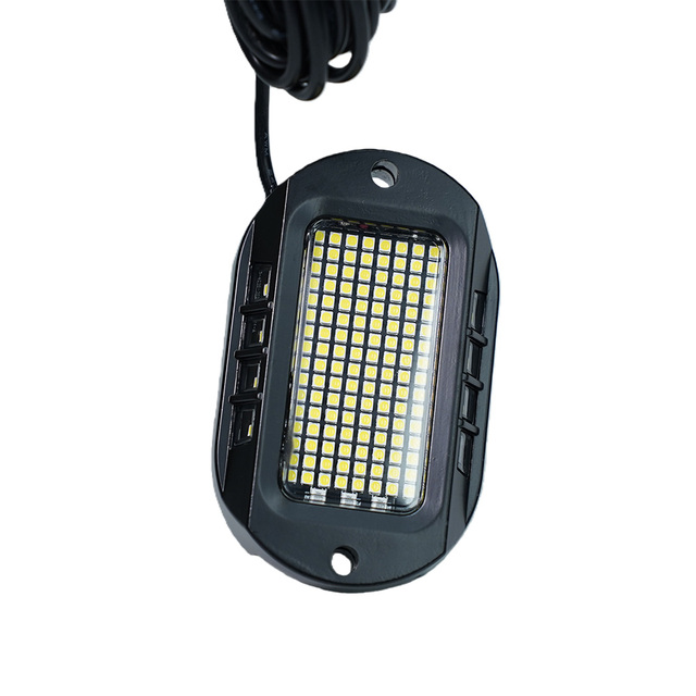 Pure White Super Bright 144Led Rock Light with App Controller Adjustable Speed & Brightness Atmosphere Car Lighting/Kingshowstar