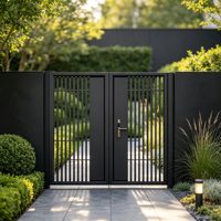 Système de portail coulissant automatique moderne CY, design en aluminium durable et écologique, pour villa, maison, jardin, modèle CY8011, garantie 5 ans