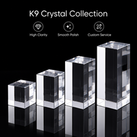 Prisme en cristal K9 transparent personnalisable HBL avec plusieurs tailles, bloc de cristal pour cadeaux d'affaires
