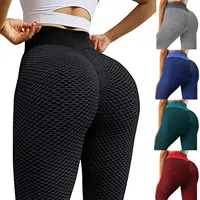 Grosir Wanita Butt Lift Push Up Tights Honeycomb Patchwork Legging Olahraga Lari Kebugaran Gym Yoga Celana Legging