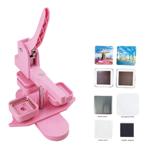 Pink Color 50*50mm 2*2inch Square Fridge Magnet Button Maker <strong>Badge</strong> <strong>Making</strong> Machine <strong>Kit</strong> with 100sets Magnet Materials - Product Image 1