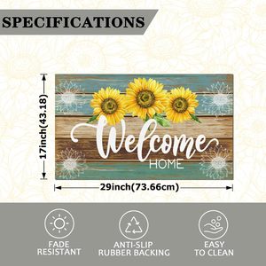 Alfombra de Entrada de Verano Xinglunla, 17 x 29 Pulgadas, Antideslizante, de Franela, Hecha a Máquina, Estilo Vintage Rústico, Girasol Moderno, para Interiores y Exteriores del Hogar - Product Image 2