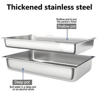 Matériel hôtelier : Ensemble de réchauds de buffet rectangulaires en acier inoxydable 11L, grande capacité, demi-or, pour maintien au chaud des aliments et réchaud à alcool