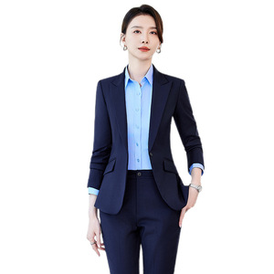 Women's Grey Suit Set Polyester Worsted Anti-Wrinkle Formal Workwear - Product Image 5