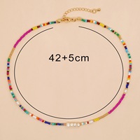 Go2boho Collier Bohème d'Été Coloré avec Perles d'Eau Douce pour Femme, Bijoux de Mode Faits à la Main, Accessoires Boho, Collier de Perles Miyuki