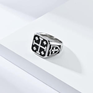 Hip Hop Jerusalem Cross <b>Titanium</b> Steel <b>Ring</b> For <b>Men</b> Silver Gold Black Color Fashion Jewelry Gift - Product Image 3