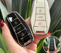 Fabricant chinois, vente en gros de pièces automobiles, coque de clé de voiture en TPU souple avec bord doré ou argenté pour Volkswagen vw Sol Sehol Jac