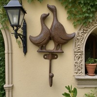 Crochets en fonte de fer forgé en forme de canard, créatifs et mignons, porte-manteaux robustes et durables pour maisons, jardins, hôtels, patios