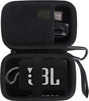 Étui de transport rigide en EVA noir personnalisé avec poche intérieure en maille et rangement pour câbles pour enceinte Bluetooth JBL Go 3 Mini