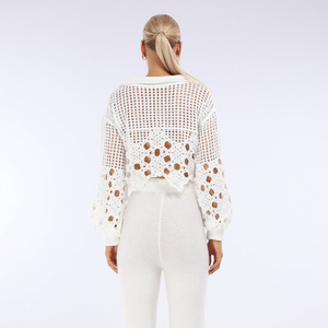Wholesale Custom Summer <strong>Woolen</strong> Knitted Anti-Pilling Sexy Fashionable V-neck Short Style Long Sleeved Women's Casual <strong>Top</strong> - Product Image 6