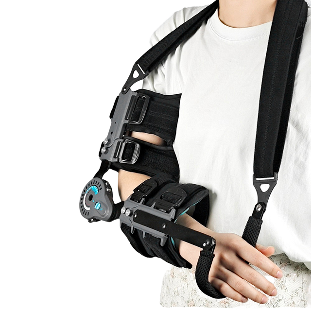 Adjustable ROM Orthotics Elbow Support Brace Post-Operative Immobilization and Fracture Stabilization Protector