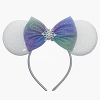 Nouveaux enfants et adultes Style flocon de neige 5 pouces paillettes arc et oreilles de souris Festival bandeau accessoires