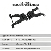 Support de fixation pour projecteur LED tout-terrain en aluminium CNC de haute qualité pour montant A de SUV Beijing BJ40 BJ60, 1 paire