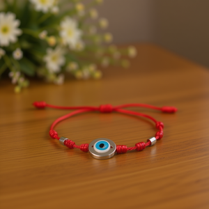 Pulsera de la Suerte con Ojo Turco, Cordón Rojo, Acero Inoxidable, Joyería Unisex para Regalo - Product Image 2