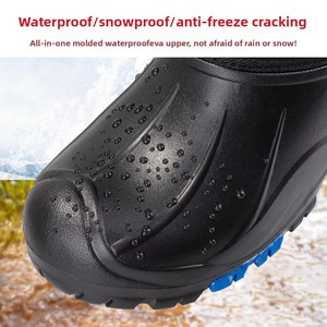 Doublure <span class=keywords><strong>polaire</strong></span> détachable double couche chaude d'hiver imperméable avec semelle antidérapante clous en acier Bottes <span class=keywords><strong>de</strong></span> neige imperméables pour hommes - Product Image 4