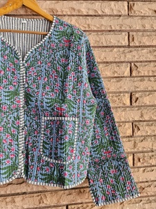 Nouveau manteau matelassé en coton fait main pour femme, style hiver, imprimé indien, style bohème, cadeau pour elle - Product Image 5