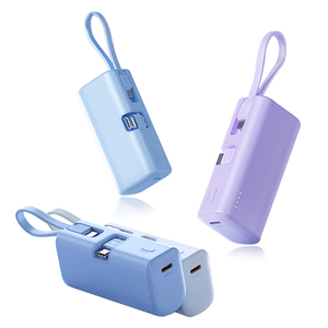 Wholesale Custom Logo Mini 5000mAh Power Banks for Phone Fast Charging Portable Power Bank Capsule Pocket Power Bank for Gift
