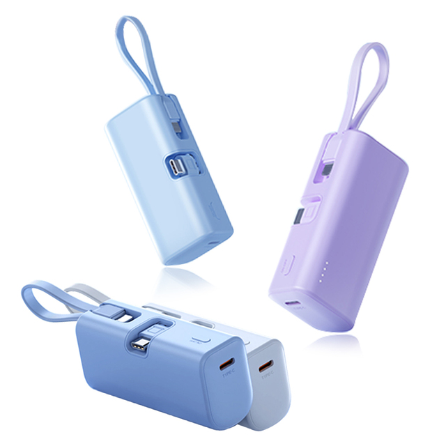 Wholesale Custom Logo Mini 5000mAh Power Banks for Phone Fast Charging Portable Power Bank Capsule Pocket Power Bank for Gift