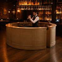 Comptoir de bar circulaire modulaire moderne blanc en contreplaqué robuste pour événements extérieurs, centres commerciaux, mariages et restauration commerciale
