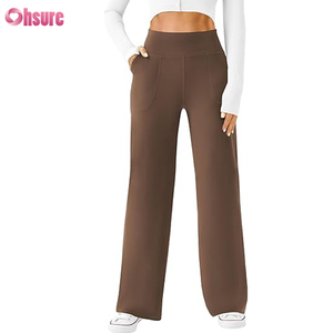 Pantalon de sport pour <span class=keywords><strong>femme</strong></span>, coupe droite, 80% nylon 20% élasthanne, 220 grammes, doux et léger, taille élastique - Product Image 1