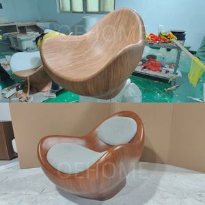 Modern Minimalist uzanmış koltuk ev otel ofis ve Bar kullanımı için benzersiz şekilli katı ahşap boş sandalye - Product Image 6