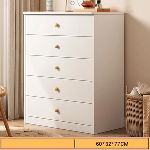 <span class=keywords><strong>Commode</strong></span> de chambre autoportante au design moderne en bois massif, avec rangement et organisateur, blanche - Product Image 2