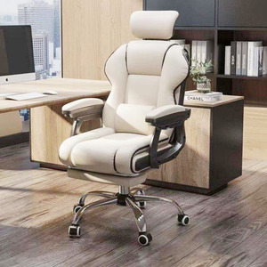 PU Leather Executive Office Chair, Adjustable Swivel Reclining Computer Chair With Headrest - Product Image 4