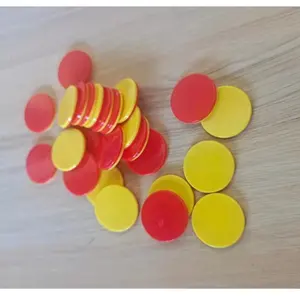 Mainan Matematika Plastik Dua Sisi Kuning dan Biru Penghitung 100 Buah untuk Anak-anak