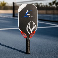 Raquette de pickleball en fibre de carbone brute Lingjun T700, noyau en nid d'abeille de 16 mm, norme USAPA, raquette professionnelle pour l'entraînement et le divertissement, logo personnalisé