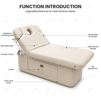 Lit de massage électrique de luxe beige pour salon de beauté, table de soin cosmétique, chaise de spa facial, lit de beauté électrique pour massage facial – Offre Spéciale