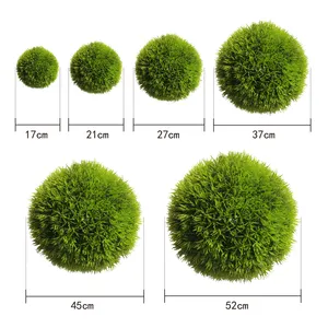 ต้นบอนไซพลาสติกสีเขียว,สำหรับตกแต่งในร่มหญ้าเทียมกล่องไม้ขายส่งต้นไม้ Topiary ลูกบอล