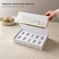 Boîte de voyage magnétique personnalisée pour ensemble de soins de la peau, emballage en carton rigide avec insert en mousse pour kit de flacons de poudre lyophilisée